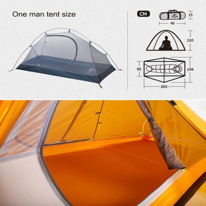 אוהל קל במיוחד ליחיד | Naturehike Cloud Up 1 20D